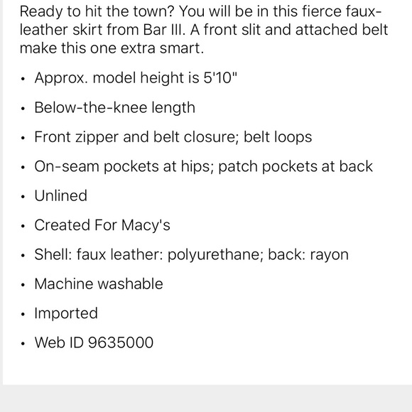 Faux Leather skirt sz XS - Picture 5 of 5